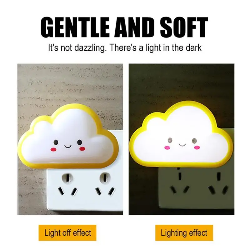 

LED Night Light ABS Cloud Shape Baby Children Wall Plug 0.5W US Bedside Light Energy Saving Table Lamp For Bedroom