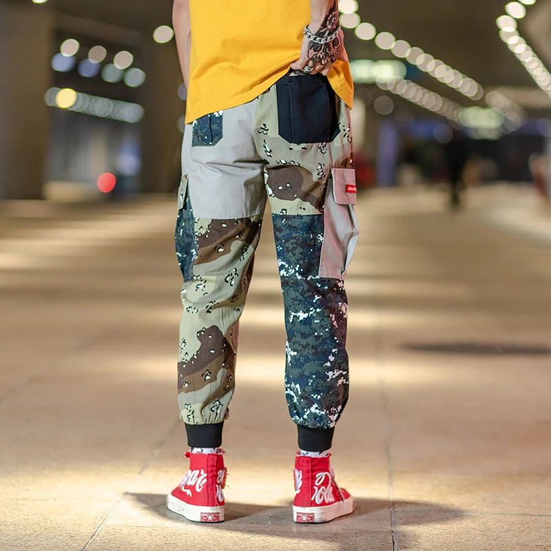 

FAVOCENT 2019 Fashion Casual Cargo Pants Fall Mens Loose Joggers Streetpants Side Bags Cotton Camouflage Male Trousers M-5XL