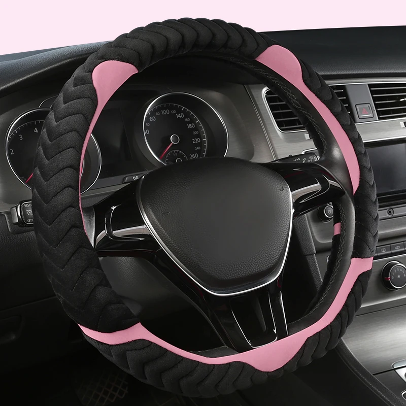 

D Shape Leather Car Steering Wheel Cover Four Seasons Steering Wheel Hubs for VW GOLF 7 8 2015 POLO JATTA Interior Accessories