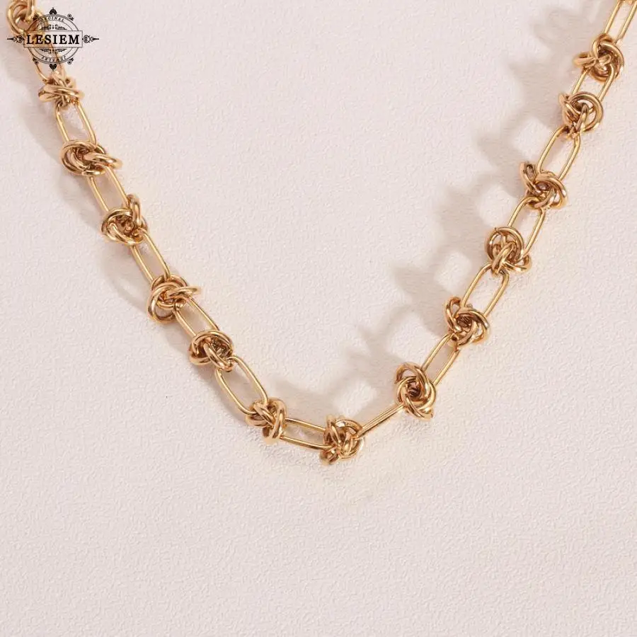 

LESIEM best friends Gold Filled Gentlewoman Clavicle Chain Exaggerates,ins collar Girlfriend Birthday's Gift