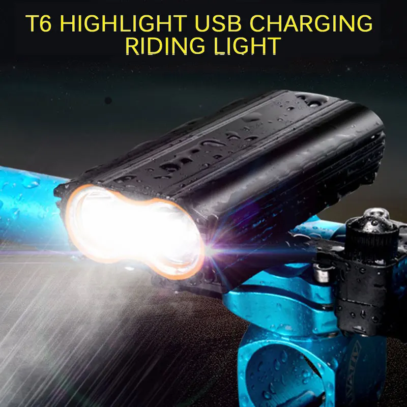 Велосипедные фары 2 XM L T6 светодиодный фонарь USB Перезаряжаемый фонарик для