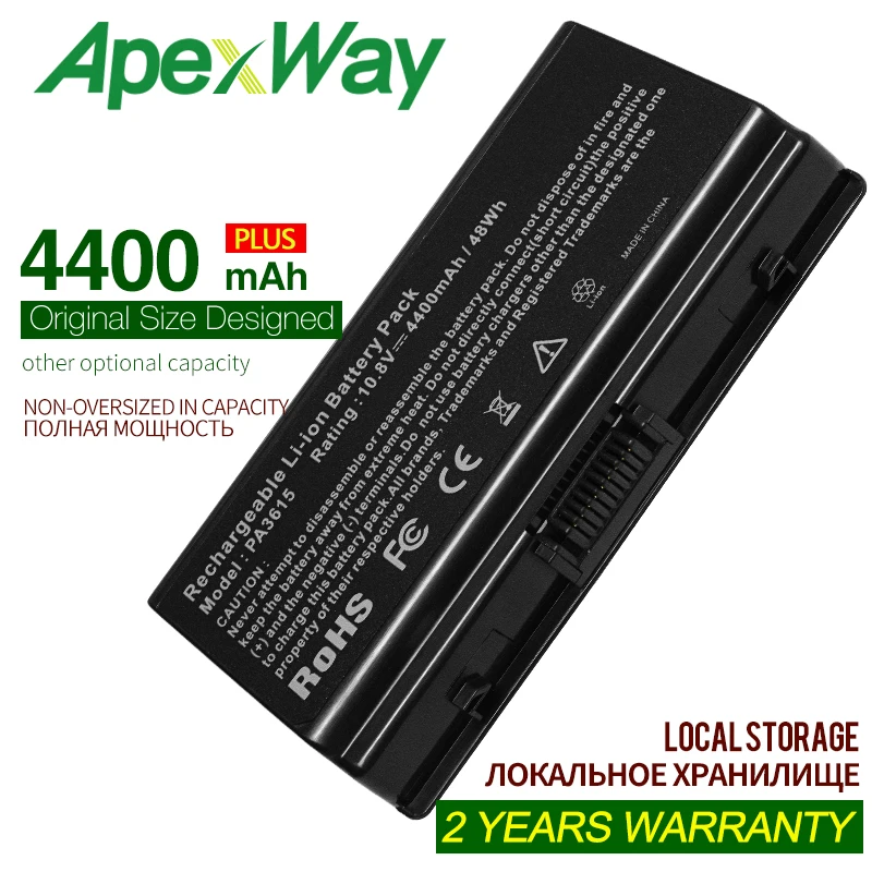 ApexWay 4400 мАч 6 ячеек 11 1 В батарея для Toshiba PA3615U 1BRM 1BRS PABAS115 спутниковой L40 17S 19C Pro