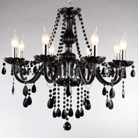 modern black crystal chandelier light for living room bedroom indoor lamp crystal lustres de teto led ceiling chandelier fixture