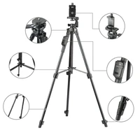 yunteng 5208 aluminum tripod with 3 way head bluetooth remote clip for camera phone