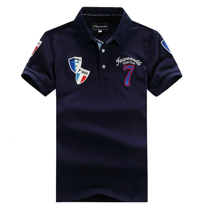 

Hot Sale Embroidery High Quality Faconnable Men's Short sleeved Polo Shirts Cotton Material Excellent Polos Casual Shirt M-XXL