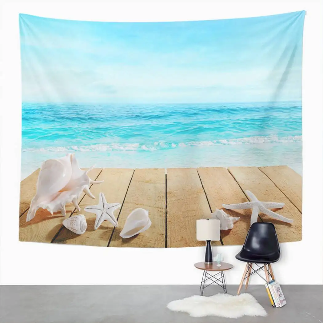 Светильник-голубой гобелен Потертый деревянный пикник коврик пляжное полотенце