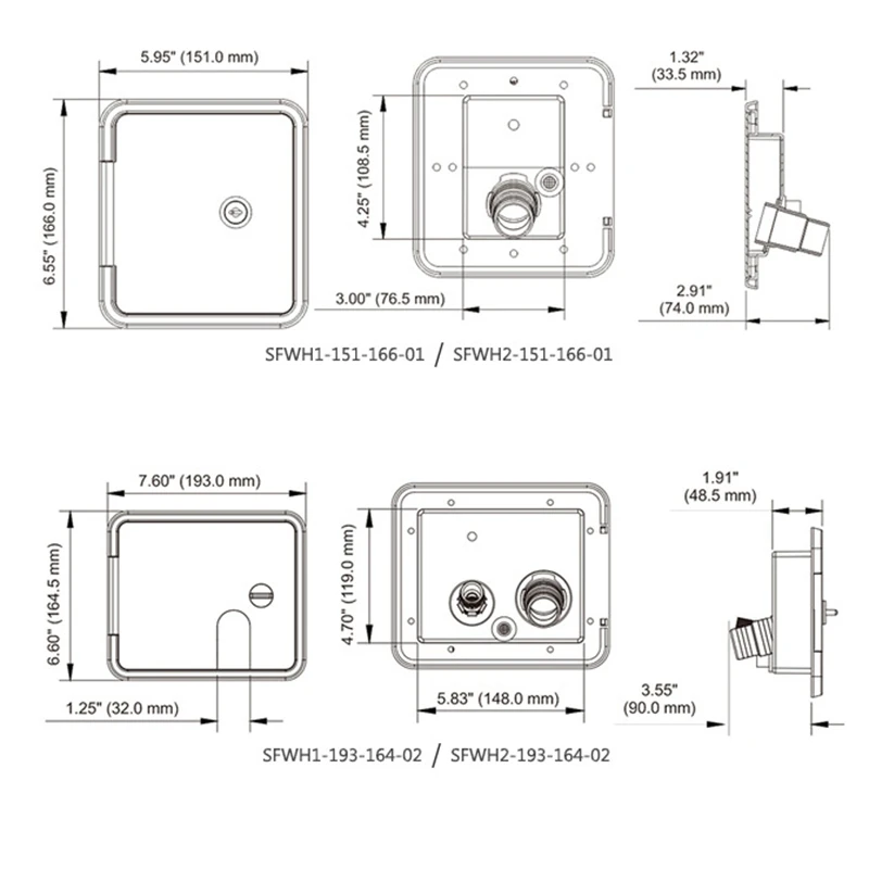 

City Water Inlet Integrated Fill Dish Hatch Lock for RV Trailer Camper Car Back of Tower Connector