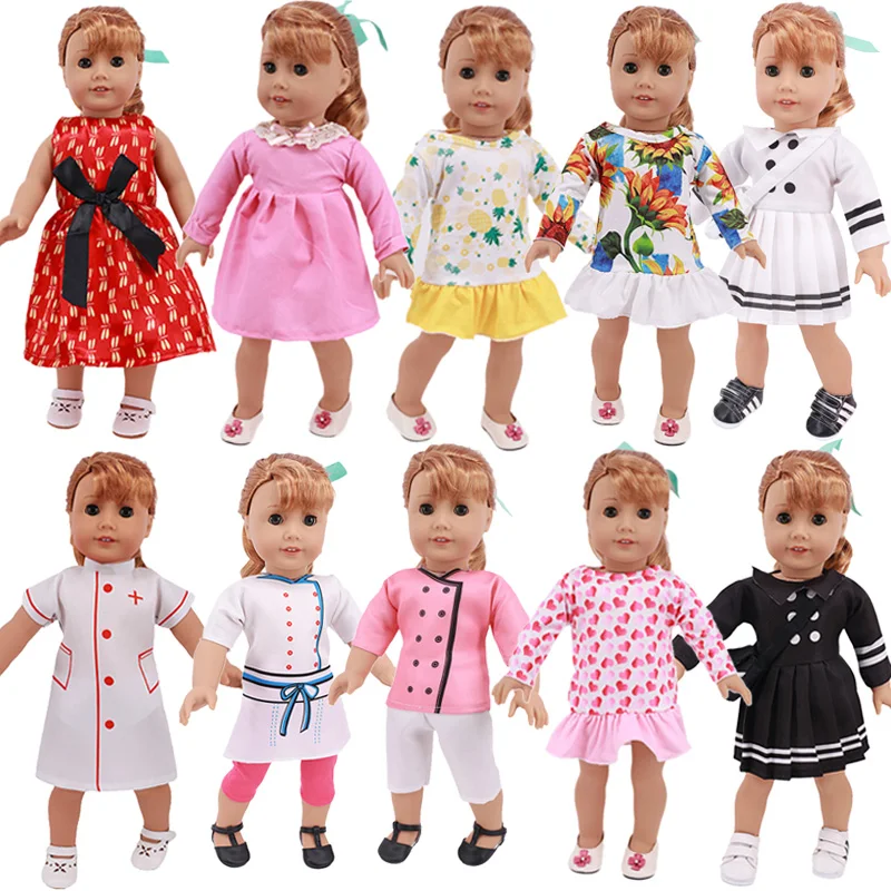 

Froezn Doll Clothes Dress For 18 Inch American of Girl&43 Cm Baby New Born Reborn Doll Russian Toy