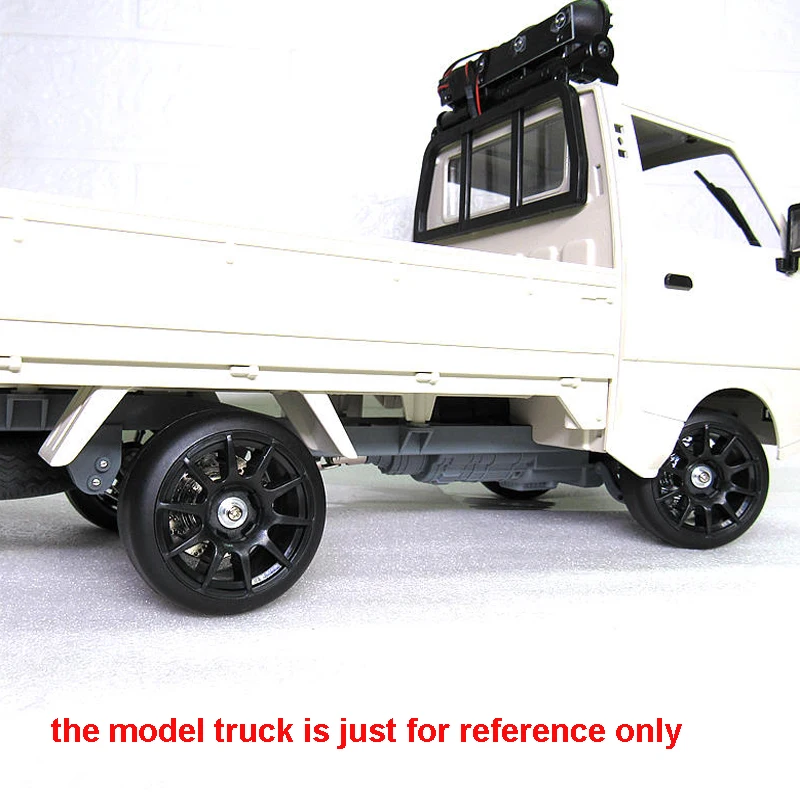 

1set WPL D12 RC Model Racing Truck Modified 8 /10 Claws Drift Tires Bald Tyres Wheel Rims Metal Wheel Hub w Adapter Upgrade Part