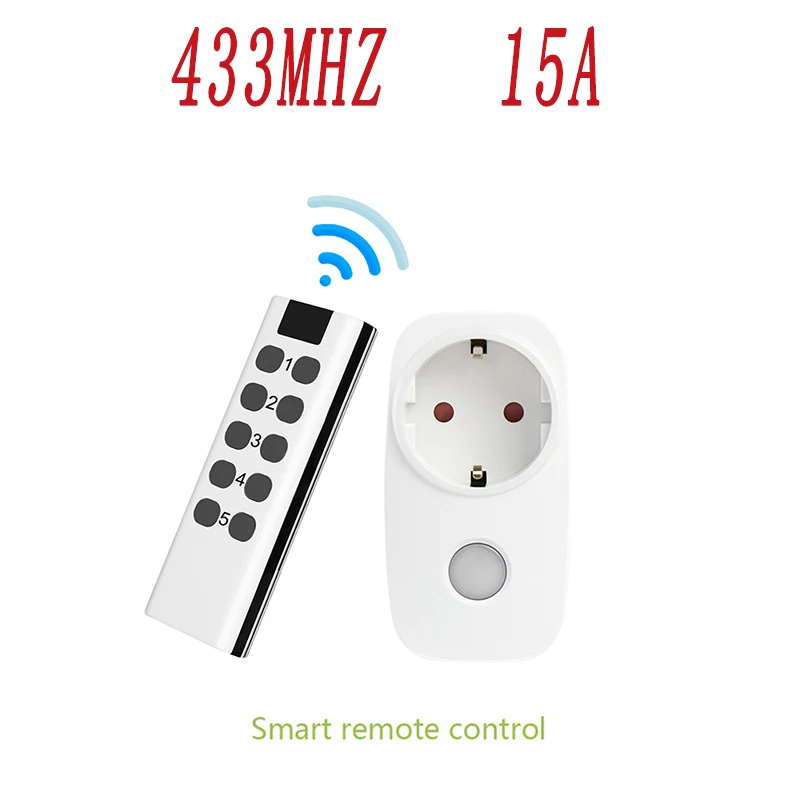 

433MHz Smart Plug Wireless Socket Remote Control 15A EU FR Wall Electric Outlet Accessories Programmer Switch AC230V Home DIY