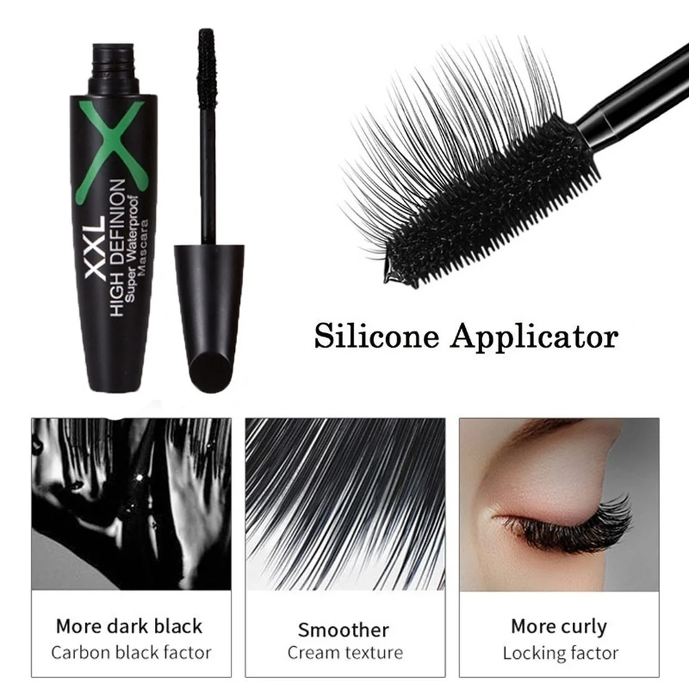 Тушь для ресниц 4D из шелкового волокна Удлиняющая водостойкая долговечная тушь