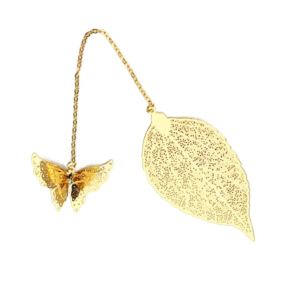 

Creative Exquisite Leaf Metal Bookmarks Kids Gift Office School Stationery Supply (Gold)
