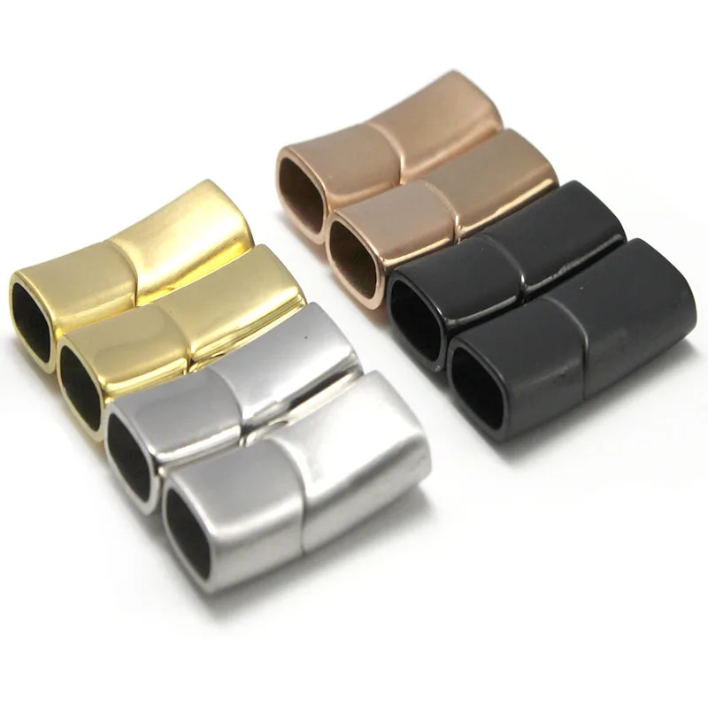 

Stainless Steel Magnetic Clasps Fit 8 10 12 mm Flat Leather Cord Bracelet Clasp Connector fo Jewelry Making DIY Accessories