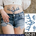 Суперводостойкие временные тату-наклейки высокого качества с рисунком сока, оленя, единорога, Ловец снов, рука, боди-арт, чернила, синие татуировки