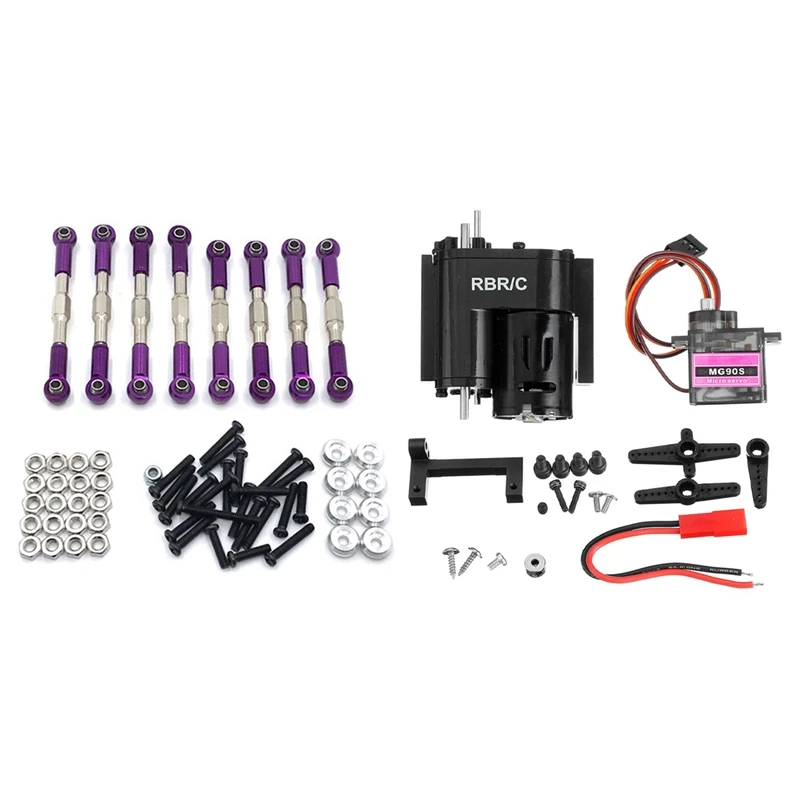 

for WPL C14 C24 C24-1 MN D90 D99 Metal Pull Rod Steering Link Set with Metal 2 Speed Transmission Speed Change GearBox