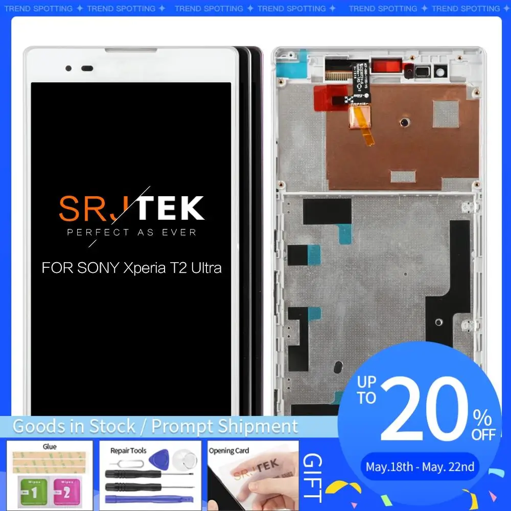 Для Sony Xperia T2 Ultra D5303 D5306 ЖК дисплей сенсорный экран дигитайзер сборка запасные