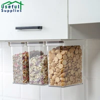moisture proof transparent cereal snacks vegetable silicone sealed jar with shelf can be wall mounted storage kitchen organizer
