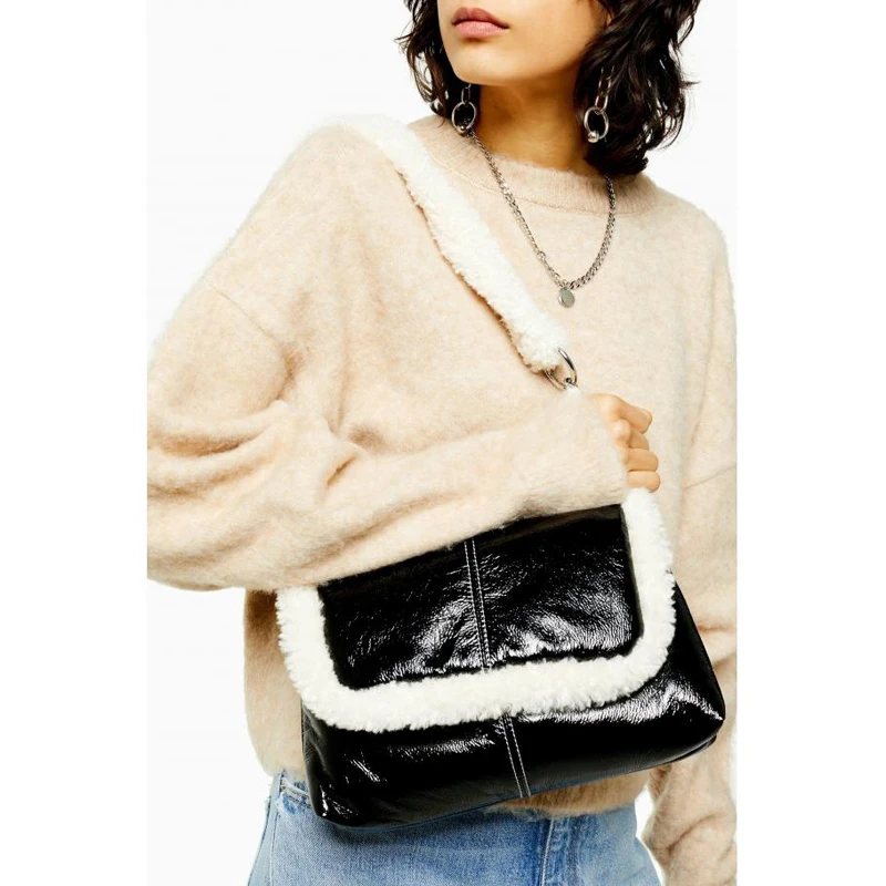 

NEW Women Wool Shoulder Bag Vintage Messenger Bag Ladies Small Square Bag Brand Luxury Designer Crossbody Bag Bolsa
