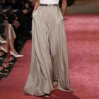 Брюки женские VONDA с завышенной талией, повседневные свободные длинные штаны с широкими штанинами, S-образный вырез, лето 2021