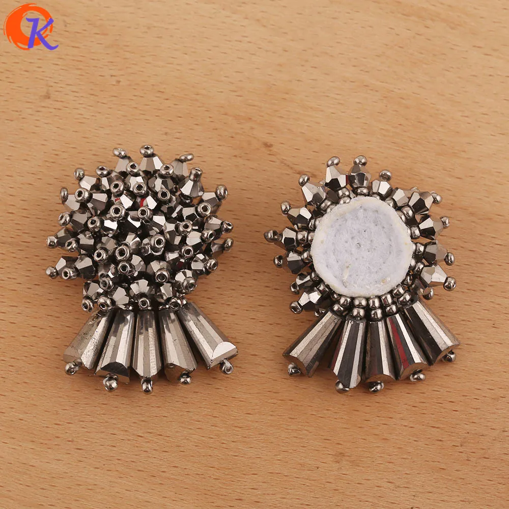 

Cordial Design 10Pcs 30*40MM Jewelry Accessories/Crystal Charms/Hand Made/DIY Making/Crystal Bead/Flower Shape/Earring Findings