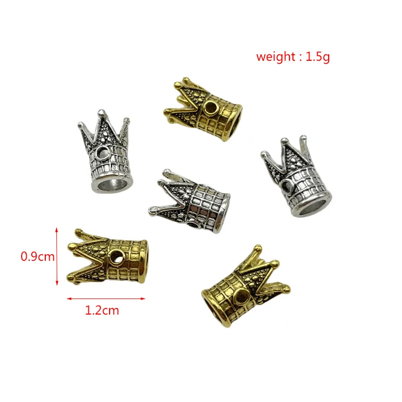 15 шт цинковый сплав двухцветные перфорированные спейсер в виде короны бусины DIY