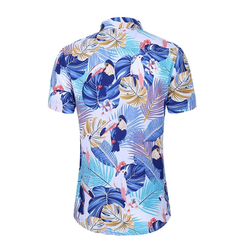Мужская гавайская рубашка с коротким рукавом повседневная классическая пляжная
