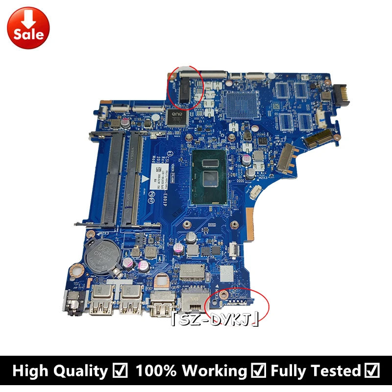 

For HP 15-BS Laptop Motherboard LA-E801P 924749-601 924749-501 924749-001 Mainboard With I3-7100U