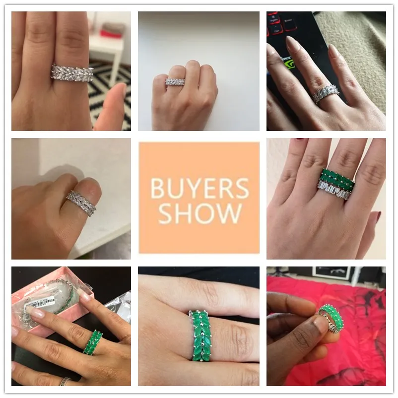 ZAKOL Трендовое женское ювелирное изделие 2 ряда огранка маркиза фианит Оливковая