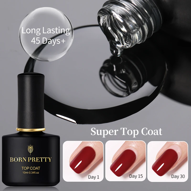 

BORN PRETTY 10ml Super Top Coat Long Lasting 45 Days 60 Popular Colors Gel Nail Polish Base Gel Function Gel Varnish Nail Art