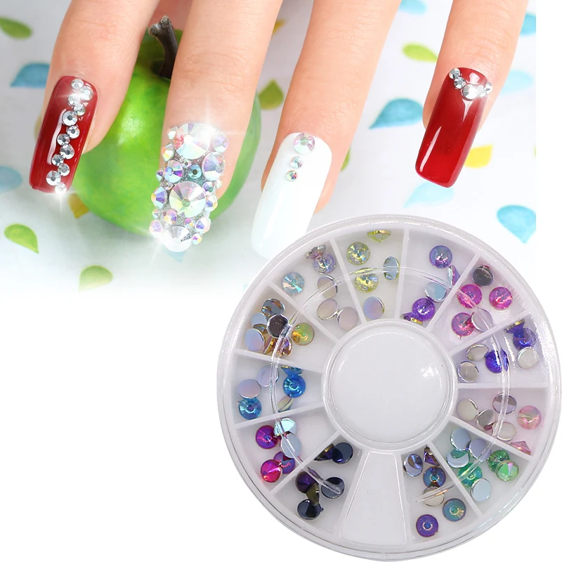 Wholesale 10/20Box 3D Rhinestone Nail Art Tips Decorations Glitter Gems Beads Crystal Nail Art Polish Manicure Accessories