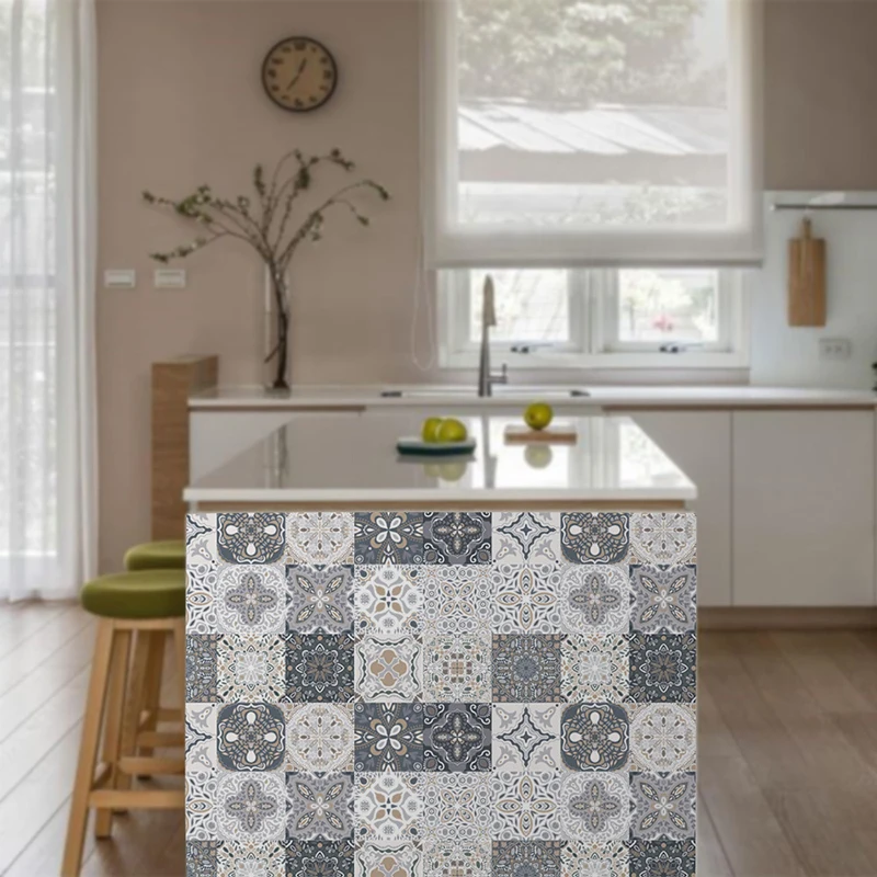 

24Pieces Tile Stickers Moroccan Style Retro Mosaic Tile Stickers Self Adhesive Tile Transfer DIY for Home Decor Bathroom Kitchen