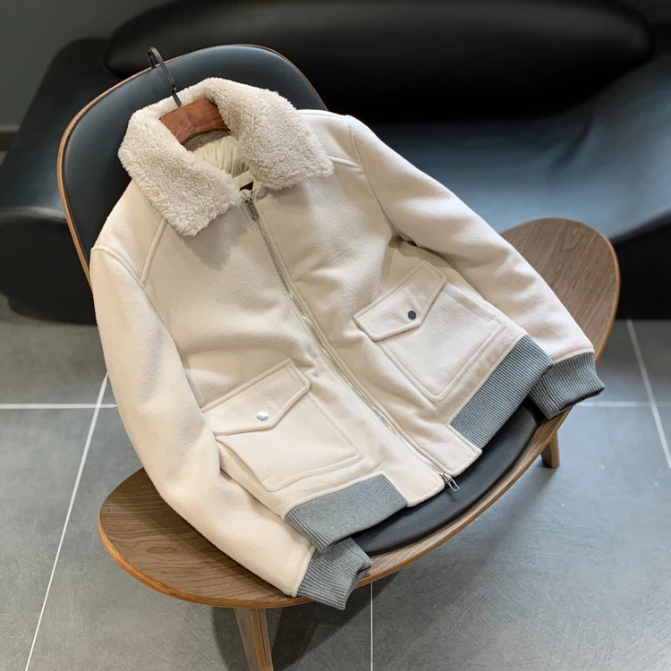 Шерстяной меховой воротник шерстяная ткань белый утиный пуховик Мужская