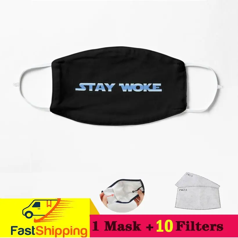 

Stay Woke - Blue Still Woke - Blue Stay Woke - Nebula Cotton Face Mask Cycling Camp Mouth Cover Washable Mascarilla