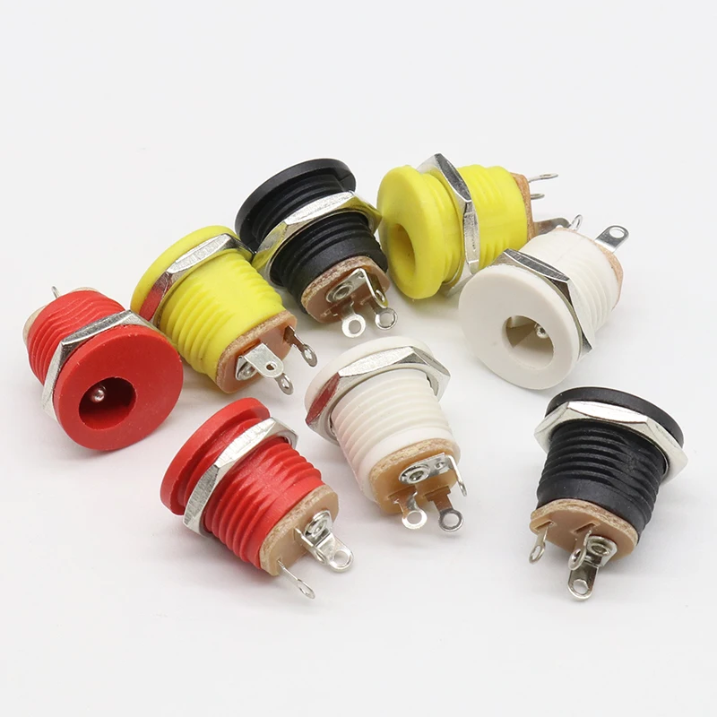 8pcs Red Yellow Black White DC Jack socket 5.5*2.1mm power jack outlet dc panel | Обустройство дома