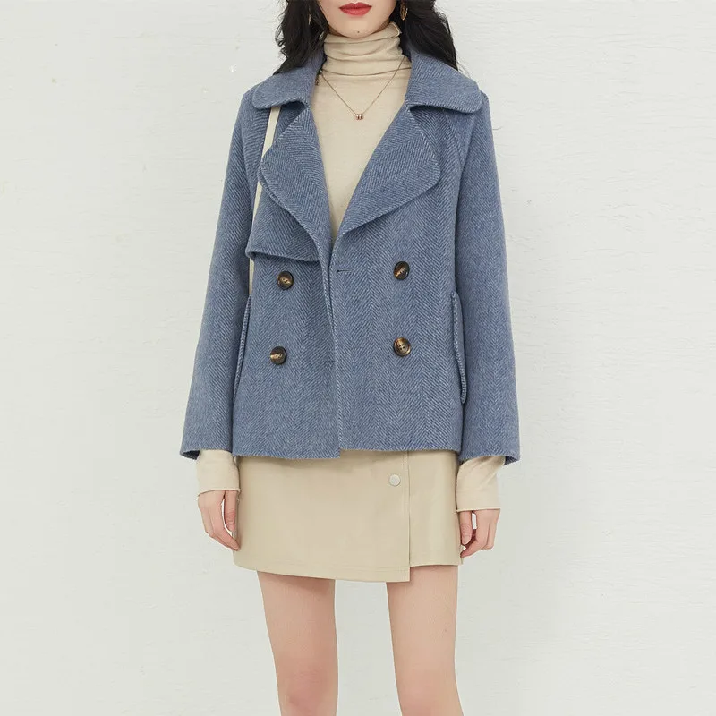 Женская шерстяная куртка из альпака повседневное шерстяное пальто в Корейском