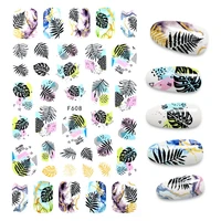 2021 leaf flower designs 3d nail sticker adhesive transfer leaves manicure foil decal nail art decoration stickers for