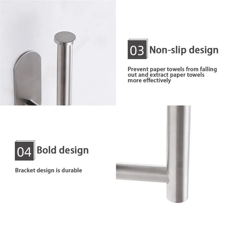 

Mount Toilet Paper Holder Stainless Steel Bathroom Kitchen Roll Paper Accessory Tissue Towel Accessories Holders Toilet Wall