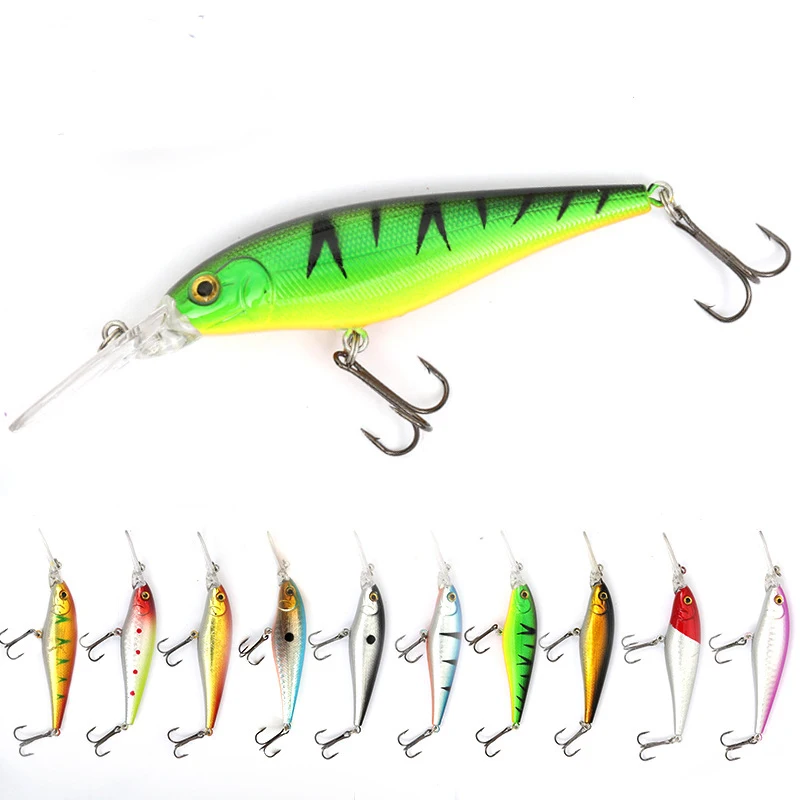 

1Pcs Bionic Fishing Lure Minnow 11cm 10.3g Depth 0-2m 3D Eyes Hard Baits Wobbler For Silicone Baits Fishing Tackle Accessory