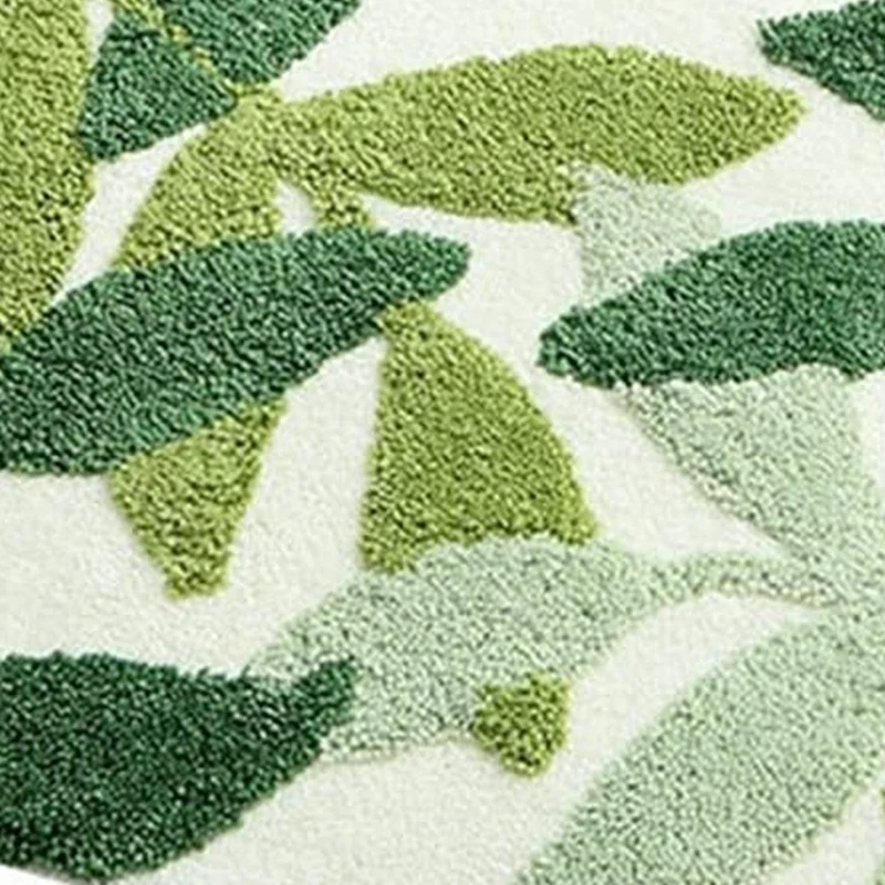 

Leaves Microfiber Strong Water Absorption Bath Rug Tower with Non Slip Back Inside Entryway Door Mat