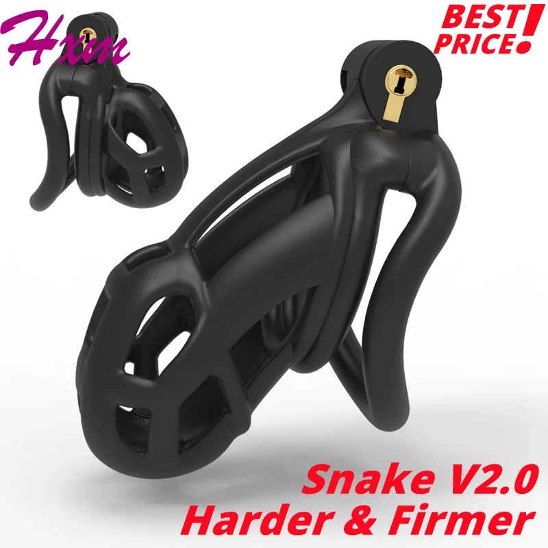 

Clearance Price Mamba Snake V2.0 Cock Cage 3D Printed Custom Chastity Device Lightweight Curved Penis Ring Adult Sex Toys