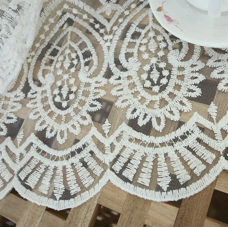 

American-Style White European-Style High-End Embroidered Window Curtain Bedroom Living Room Bay Window Shade Finished Product