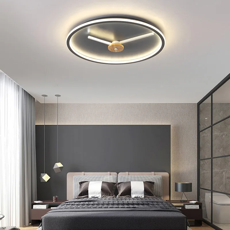 

Nordic Simple Creative Clock Pattern Rotating Pointer Clockwork Creative Bedroom Child Room Ultra-thin Suction Lamp