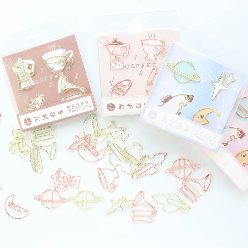 Милые кавайные креативные металлические зажимы Domikee из розового золота для