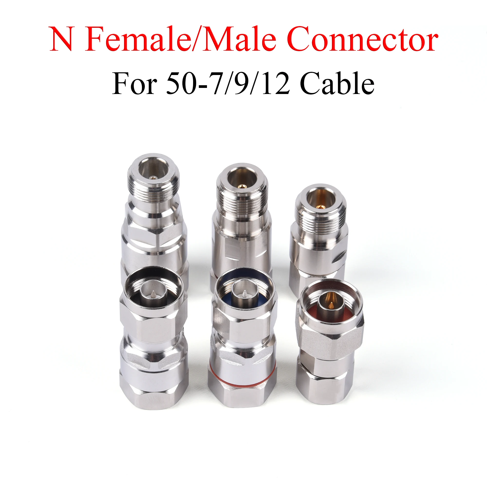 

RF Coaxial Connector N Female Jack / Male Plug Socket Clamp Adapter Use For 50-7/RG8U 50-9/1/2"S 50-12/1/2" Cable