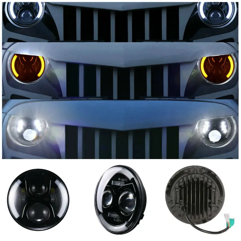 Для Jeep Wrangler JK TJ LJ CJ Land Rover 90/110 2 шт. 7 дюймов 50 Вт круглый светодиодный галогенный