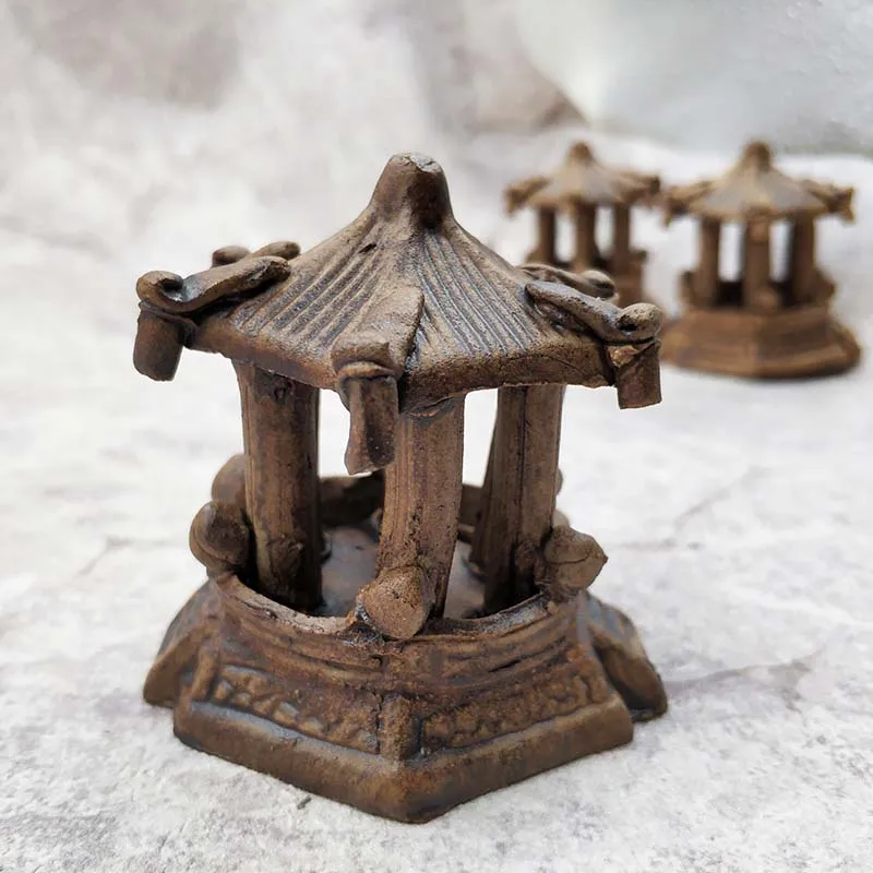 

Высокое качество смолы Rockery аквариум пейзаж украшение для аквариума керамический шестиугольный павильон орнамент водный пейзаж