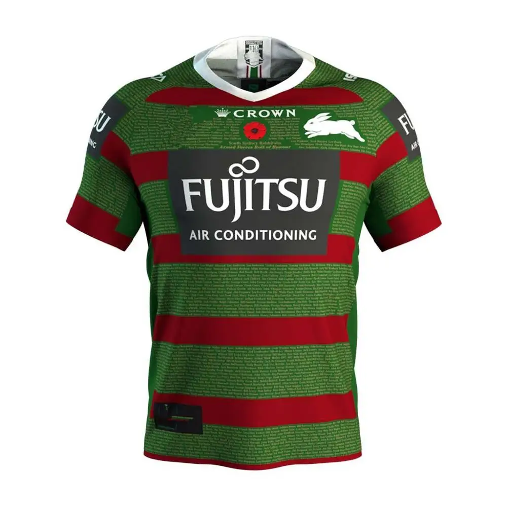 Футболка для регби из южной сиднеи RABBITOHS Размер: S-3XL напечатано на заказ имя номер качество идеальное - Цвет: 2018 ANZAC