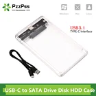 PzzPss 2,5-дюймовый корпус для жесткого диска SATA 2,5 к USB 3,0 5 Гбитс 6 ТБ поддержка UASP HD внешний Type C 3,0 SSD чехол для жесткого диска