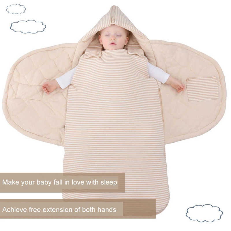 

The baby sleeping bag is anti-kick in spring, autumn and winter, anti-kick is wrapped by artifact, wrapped by newborn baby