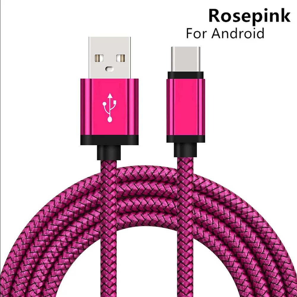 Rosepink Тип usb C кабель USB C кабель для быстрой зарядки передачи и синхронизации данных провода 2.4A 0,25/1/2 M для LG G5 SE G6 G7 Q8 V20 V30 V30S ThinQ Android телефон - Цвет: Rosepink